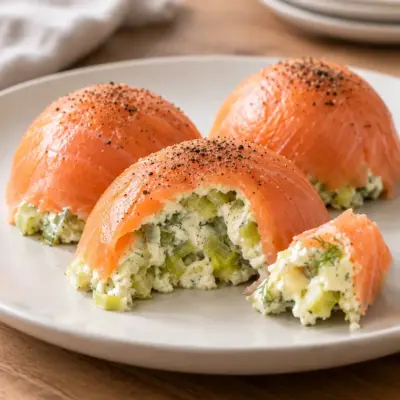 Dômes de saumon fumé recette aux poireaux