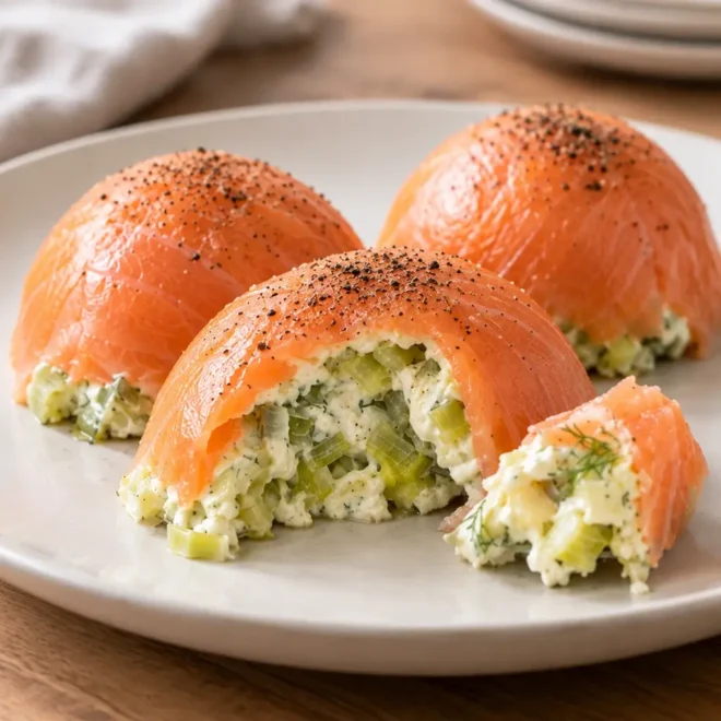 Dômes de saumon fumé recette aux poireaux