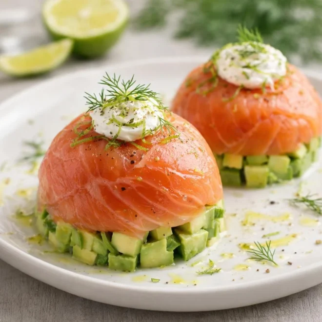 Dômes fraîcheur saumon fumé avocat citron vert