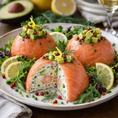 Dômes de saumon fumé à l’avocat et citron