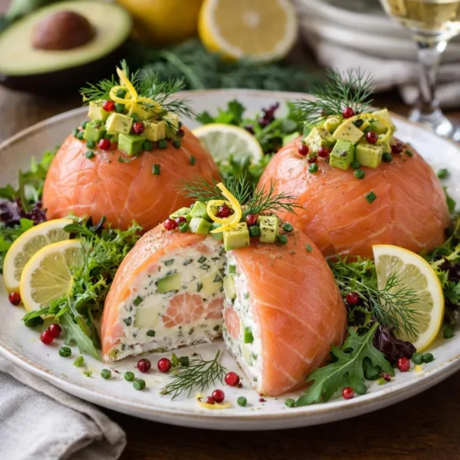 Dômes de saumon fumé à l’avocat et citron