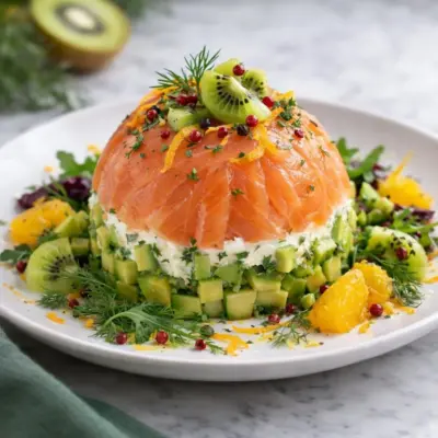 Dômes de saumon fumé avocat kiwi : frais & faciles