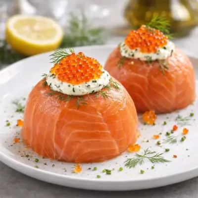 Dômes de saumon fumé au fromage frais : recette