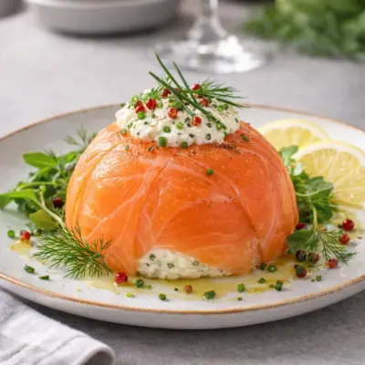 Dômes de truite fumée au chèvre frais et ciboulette
