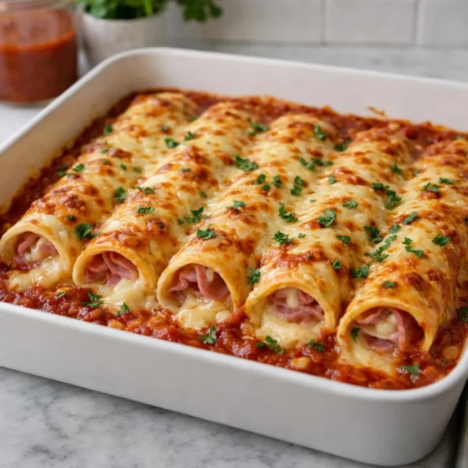 Enchiladas gratinées au jambon et à la raclette