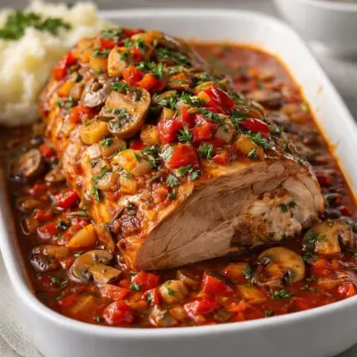 Recette porc braisé aux champignons et tomate