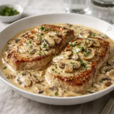 Escalope de veau à la crème et aux champignons : facile