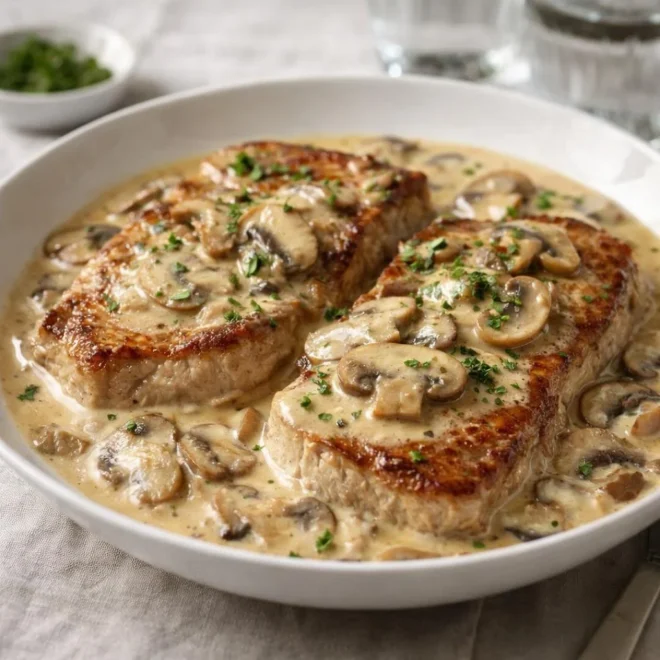 Escalope de veau à la crème et aux champignons : facile