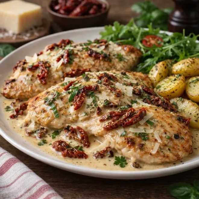 Escalopes de dinde au parmesan et tomates séchées
