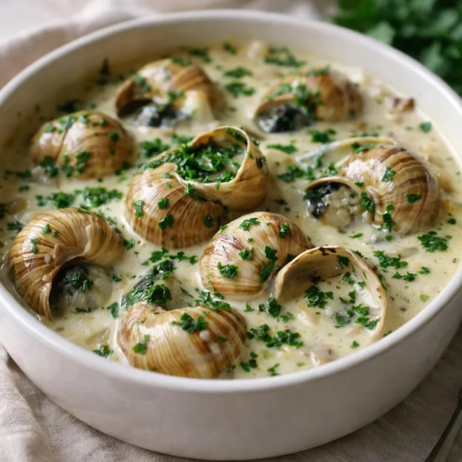 Escargots au Chablis : sauce crémeuse ail persil