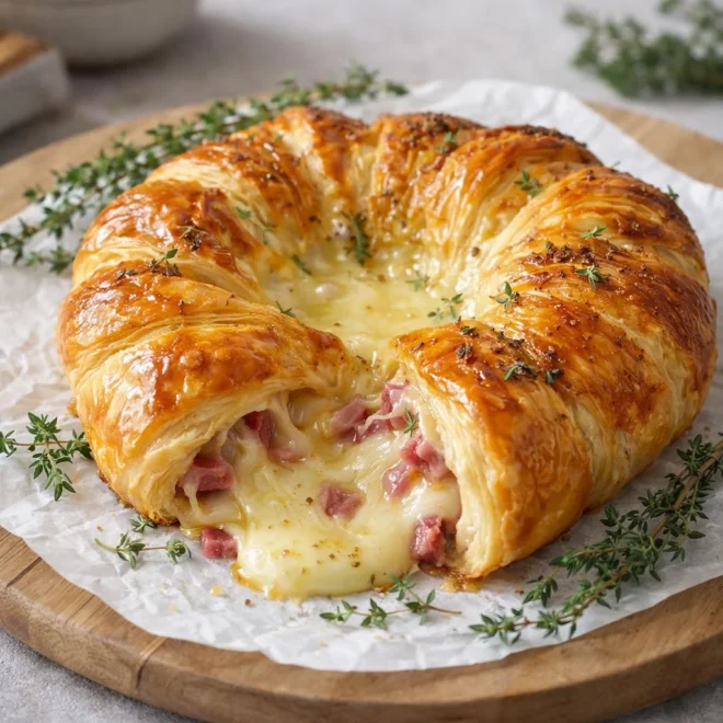 Recette feuilleté camembert lardons cœur fondant