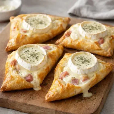 Feuilleté chèvre jambon au four : doré & fondant