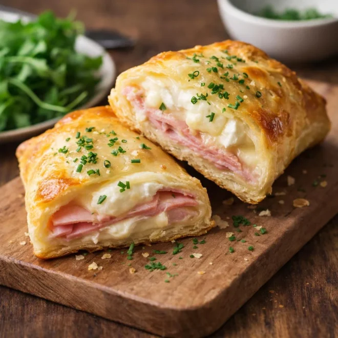 Feuilleté chèvre-jambon au four : croustillant & fondant