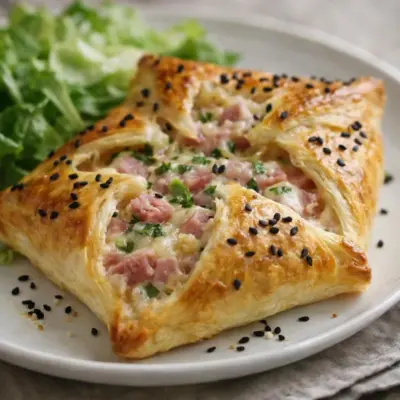 Feuilletés jambon fromage au four : croustillants & fondants