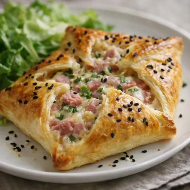 Feuilletés jambon fromage au four : croustillants & fondants