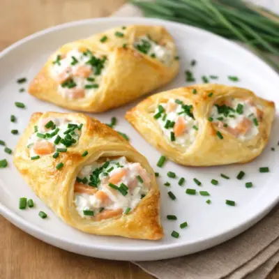 Feuilletés au saumon fumé : ricotta & ciboulette croustillan