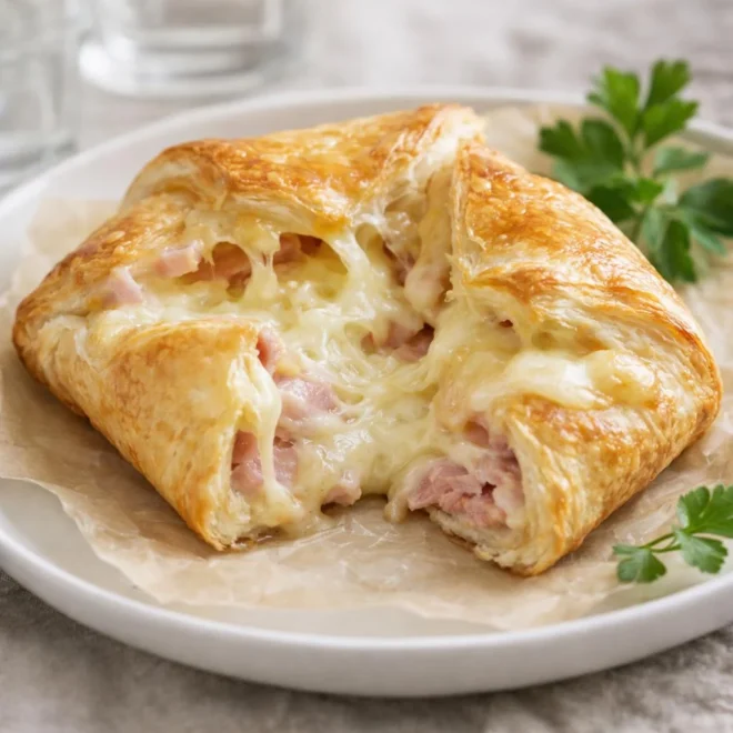 Recette feuilletés jambon fromage au four (rapide)