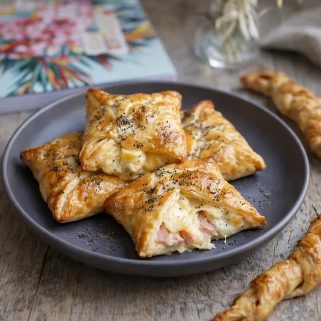 Recette feuilletés jambon fromage croustillants