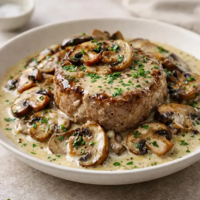 Filet mignon au Boursin et champignons (recette)