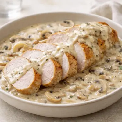 Filet mignon de porc aux champignons au Boursin