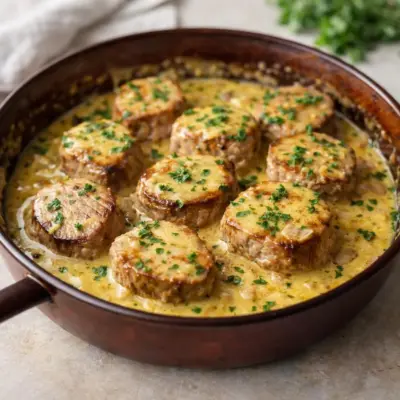 Filet mignon à la moutarde miel et crème fraîche