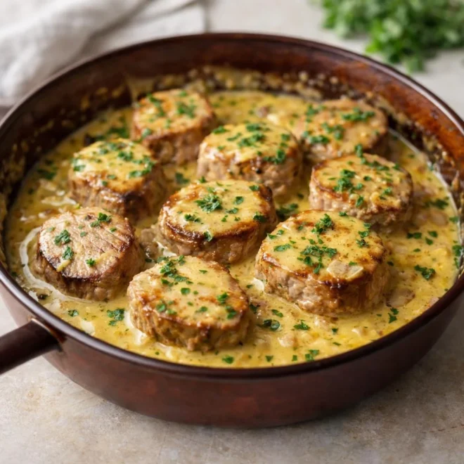 Filet mignon à la moutarde miel et crème fraîche