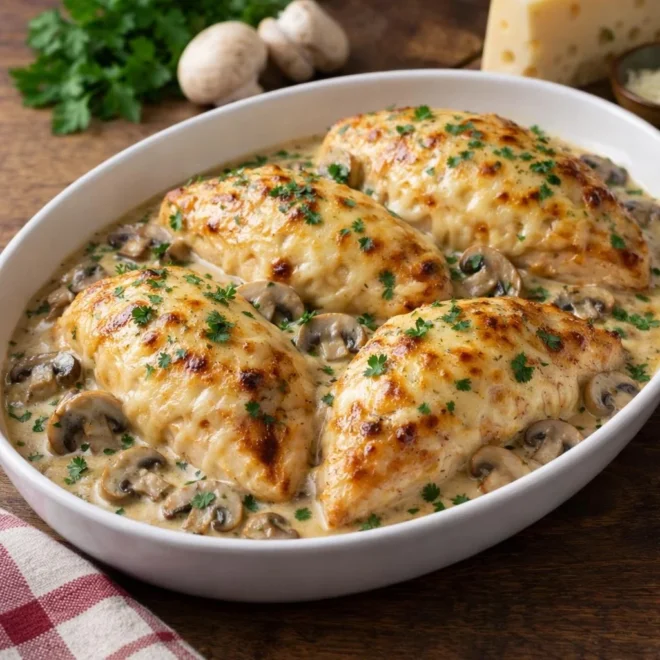 Filets de dinde aux champignons crème emmental