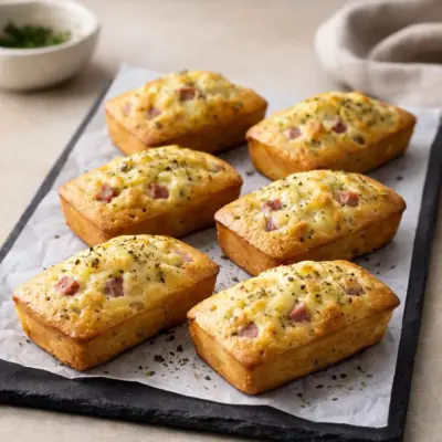 Financiers salés jambon fromage emmental, apéritif