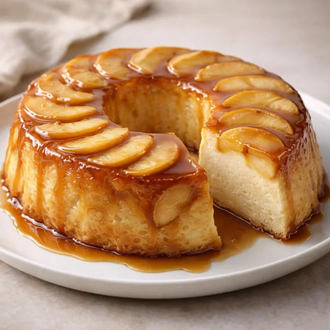 Flan aux pommes et yaourt caramel : léger et fondant