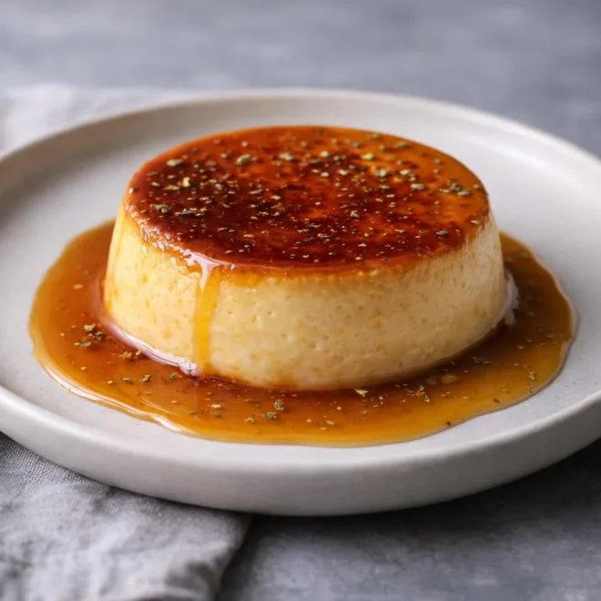 Flan au caramel maison au citron, fondant et soyeux