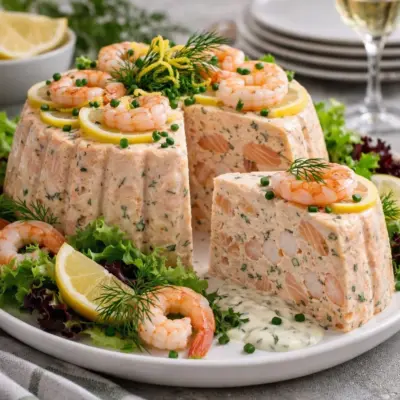 Flan froid saumon crevettes citron : recette facile