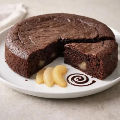 Fondant léger aux poires et chocolat noir (cœur moelleux)