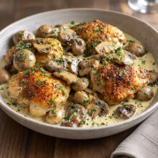 Fricassée de poulet aux champignons facile