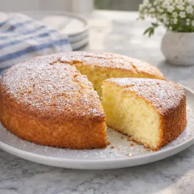 Gâteau au yaourt moelleux sans balance à la vanille