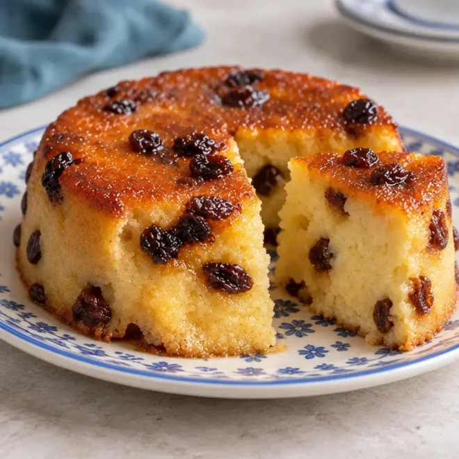 Gâteau de semoule aux raisins secs facile