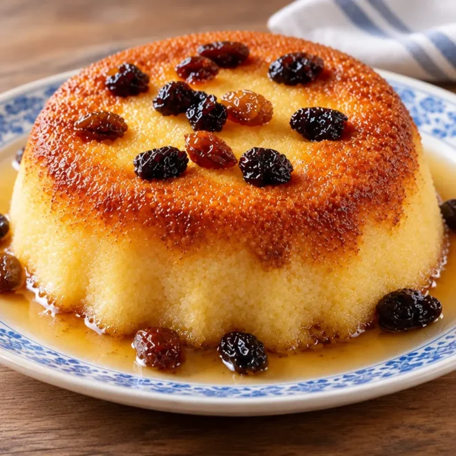 Gâteau de semoule aux raisins secs facile