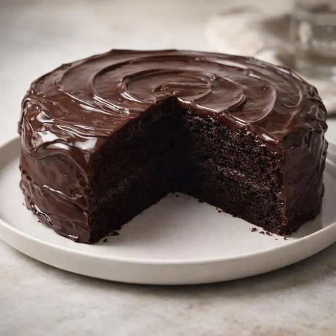 Recette gâteau du diable au chocolat noir, ganache brillante