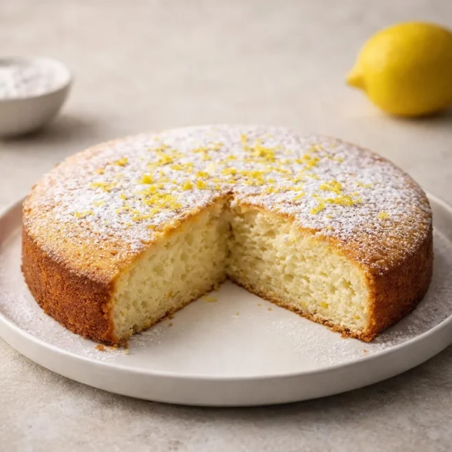 Gâteau éponge citronné au yaourt moelleux et facile