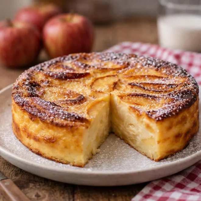 Recette gâteau flan aux pommes moelleux et léger