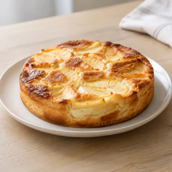 Gâteau-flan pommes et fromage blanc sans pâte