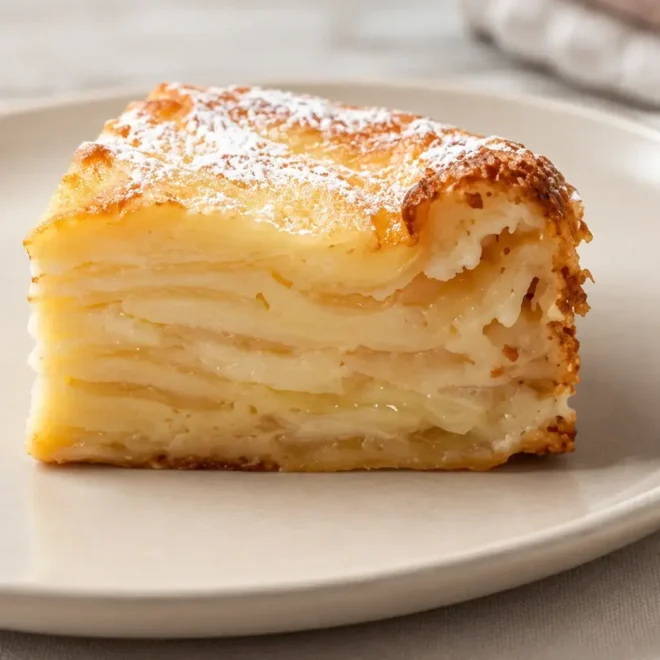 Gâteau invisible aux pommes et poires fondant