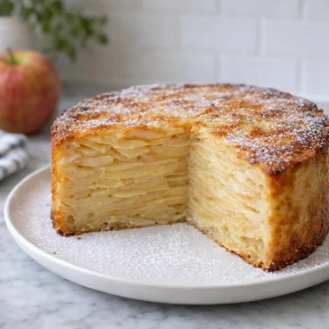 Recette gâteau invisible aux pommes vanillé, fondant