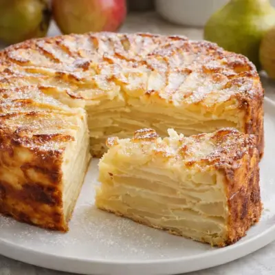 Recette gâteau invisible pommes poires vanille