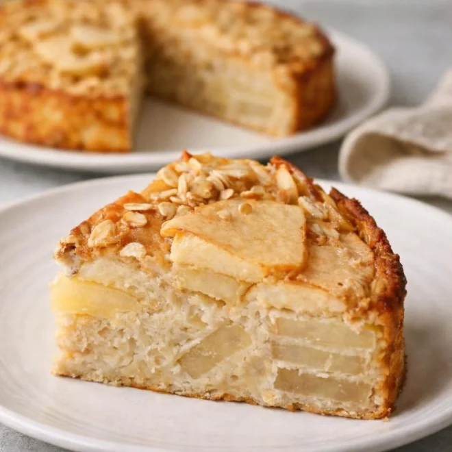 Recette de gâteau léger aux pommes et flocons d’avoine
