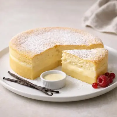 Recette gâteau magique léger à la vanille (3 textures)
