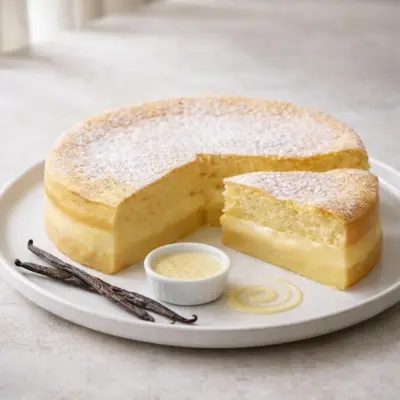 Gâteau magique léger à la vanille : 3 textures
