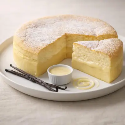 Gâteau magique léger à la vanille : triple texture