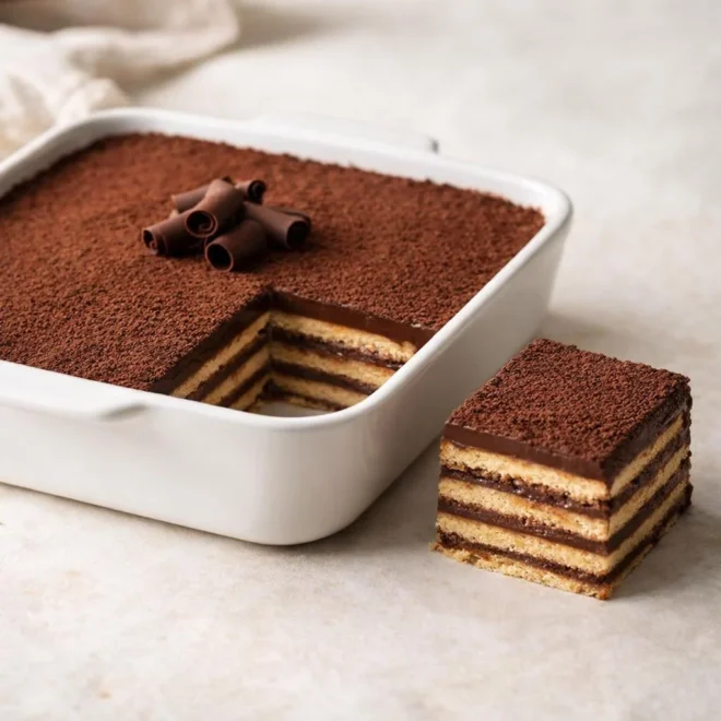Gâteau aux petits-beurres et chocolat sans cuisson