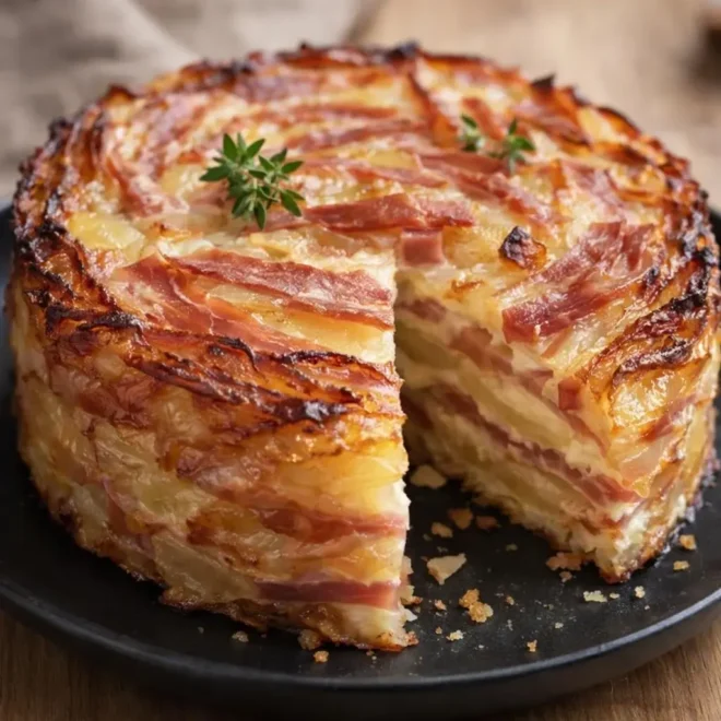 Recette gâteau pommes de terre jambon fromage