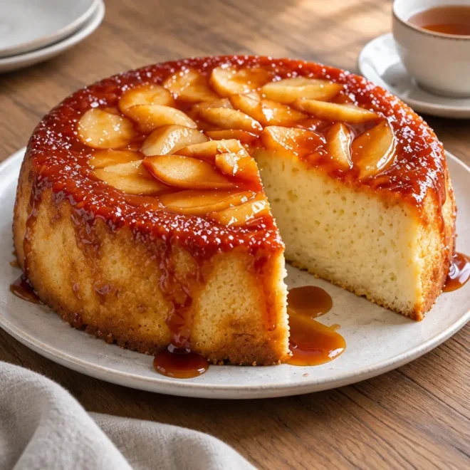 Gâteau renversé aux pommes facile et moelleux